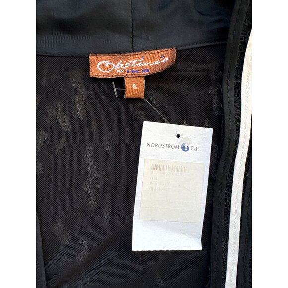 Vintage Obsedia Womens Black & White Lace Jacket With Embroidered Stars - Picture 4 of 10